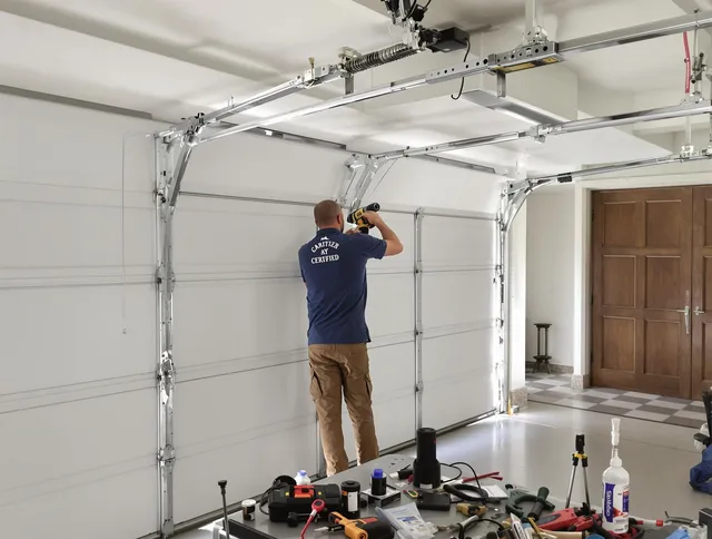 Barberton Garage Door Repair certified technician performing precision garage door repair in Barberton
