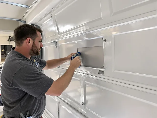 Garage door panel repair by Barberton Garage Door Repair in Barberton