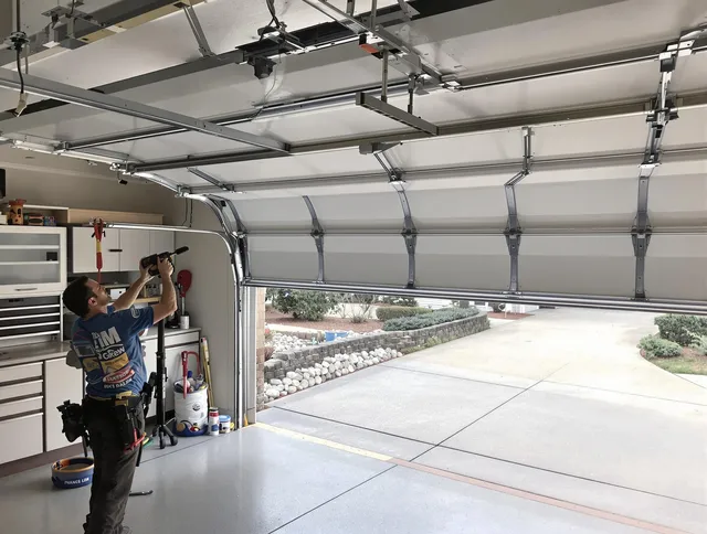 Garage door track repair service by Barberton Garage Door Repair in Barberton